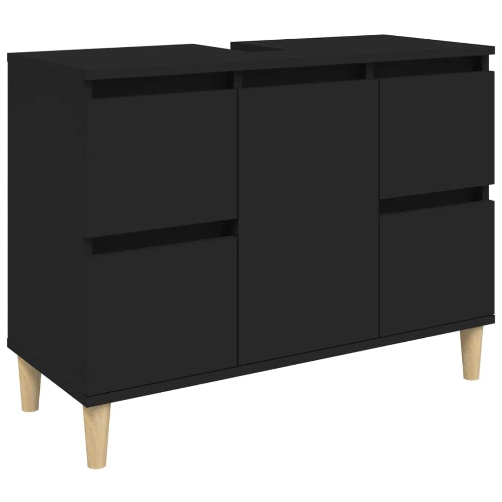 White Bathroom Engineered Wood 3-Piece Furniture Elegance