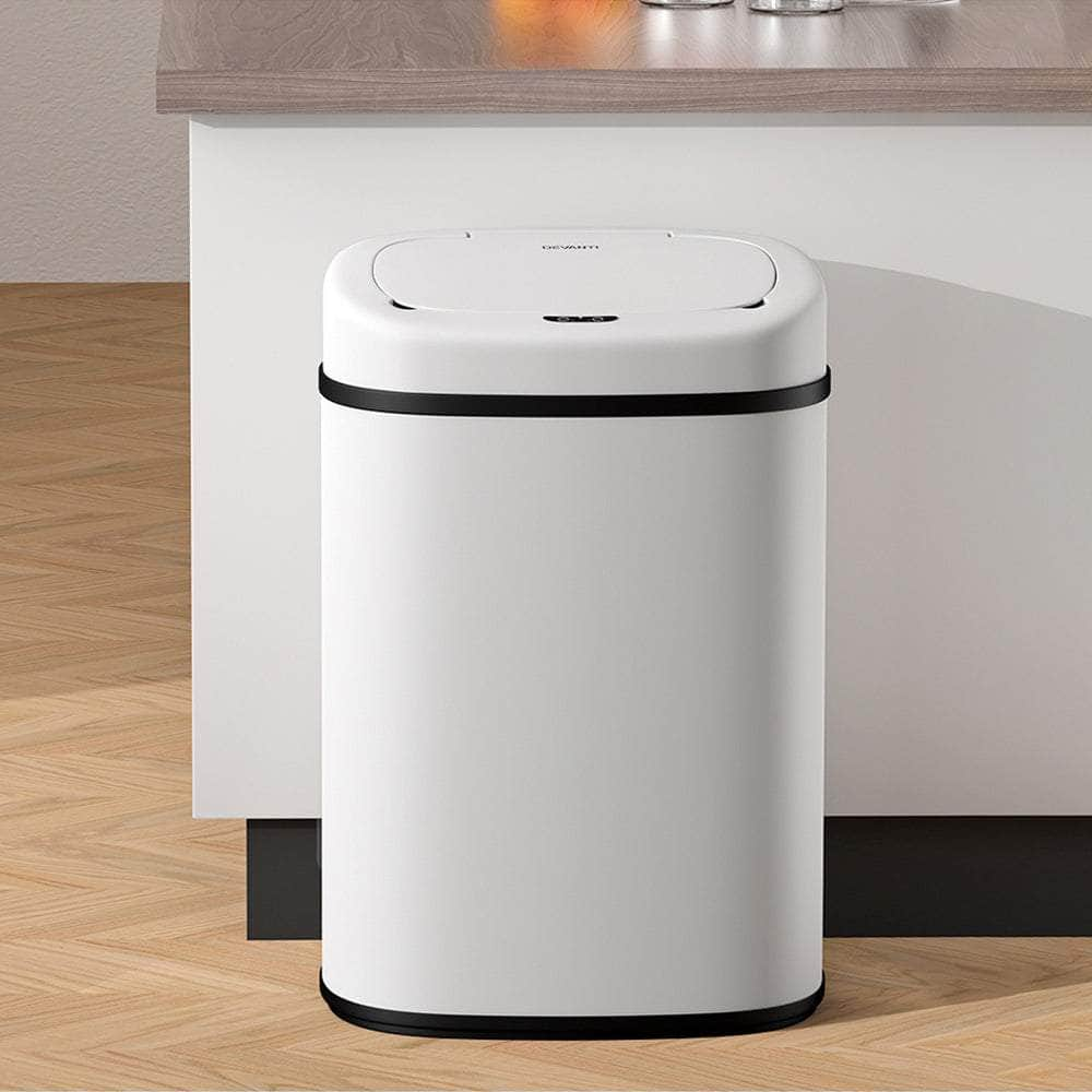 White/Black 82L Motion Sensor Bin Rubbish Waste