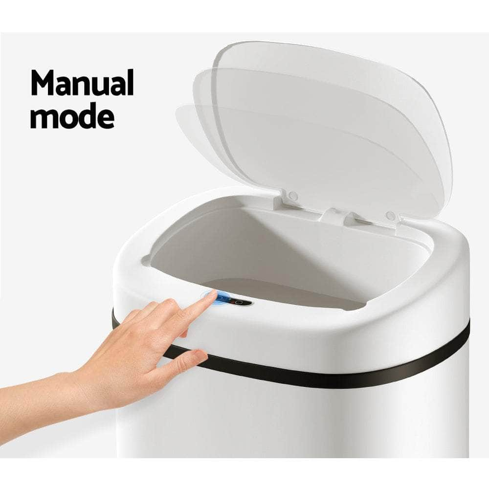 White/Black 82L Motion Sensor Bin Rubbish Waste