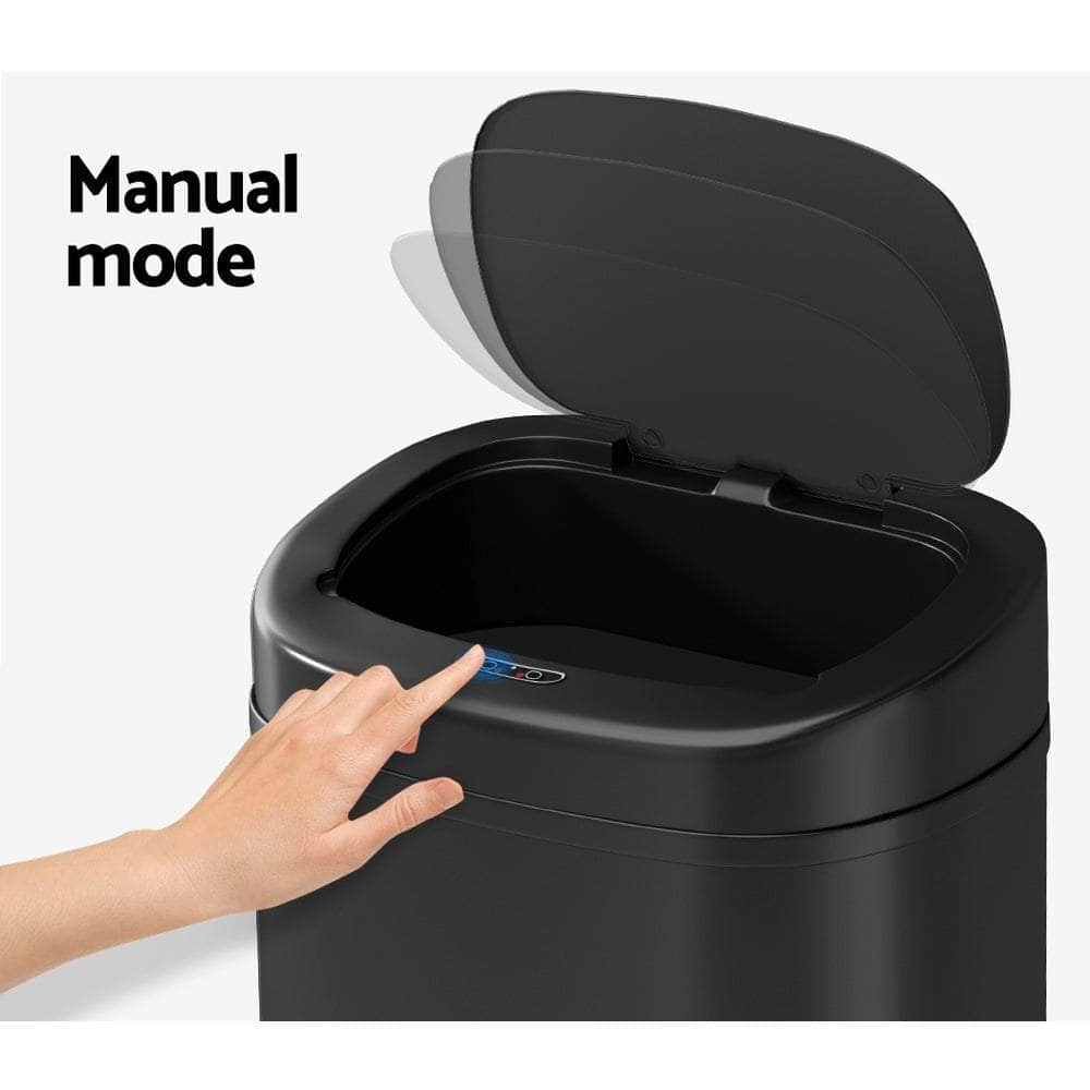 White/Black 82L Motion Sensor Bin Rubbish Waste