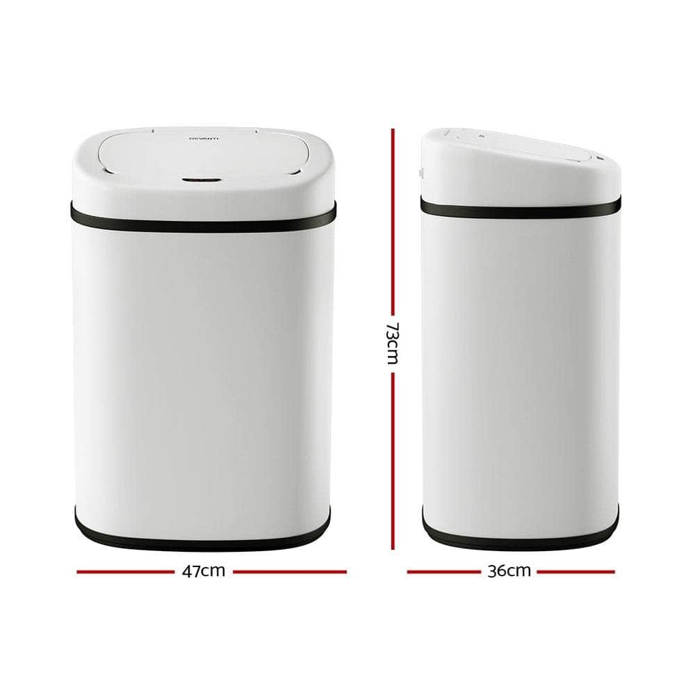 White/Black 82L Motion Sensor Bin Rubbish Waste