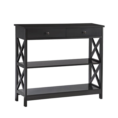 White/Black Cross Console Table for Stylish Spaces