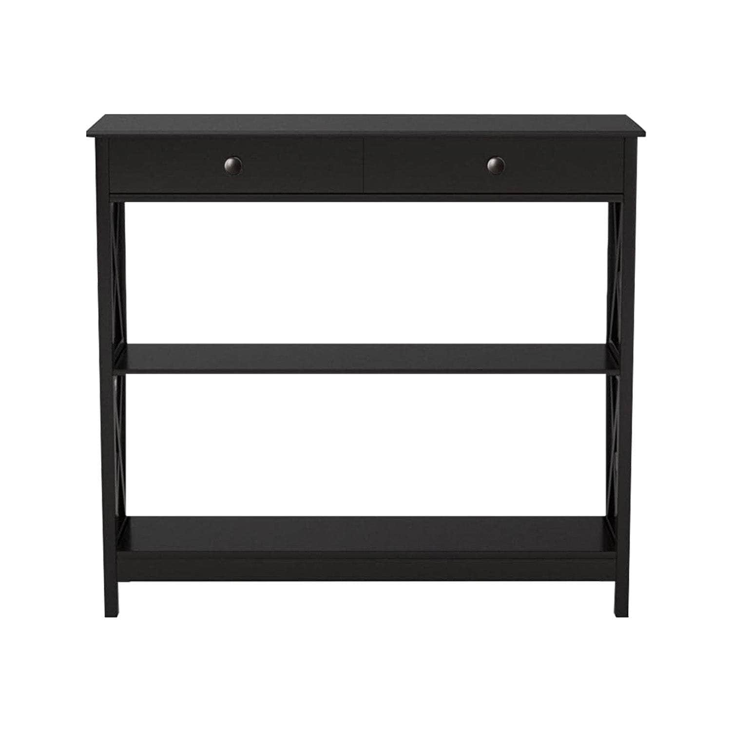 White/Black Cross Console Table for Stylish Spaces