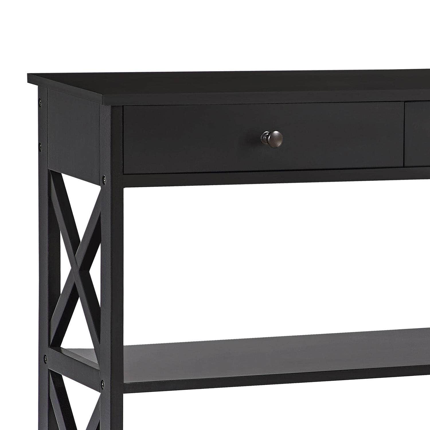 White/Black Cross Console Table for Stylish Spaces