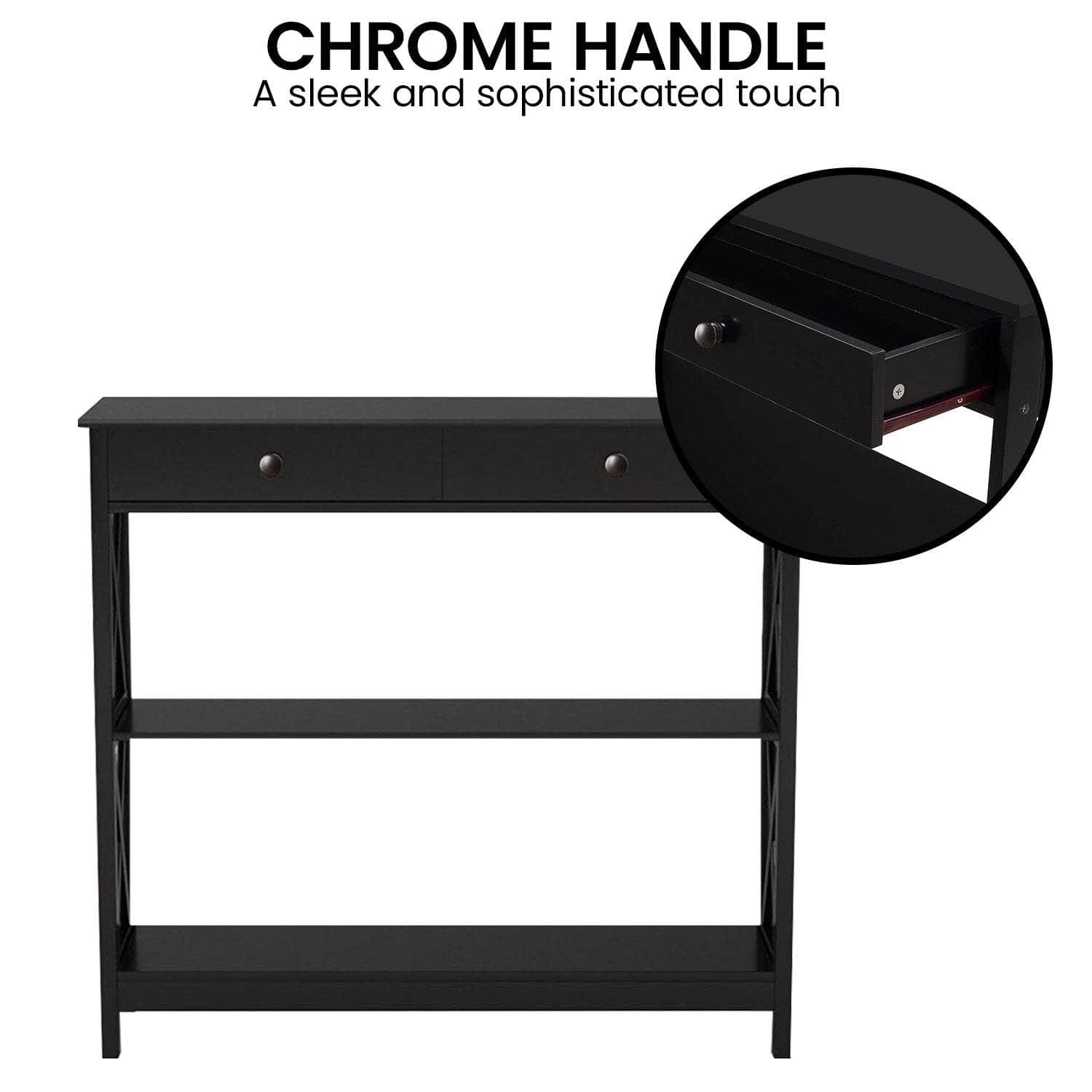 White/Black Cross Console Table for Stylish Spaces