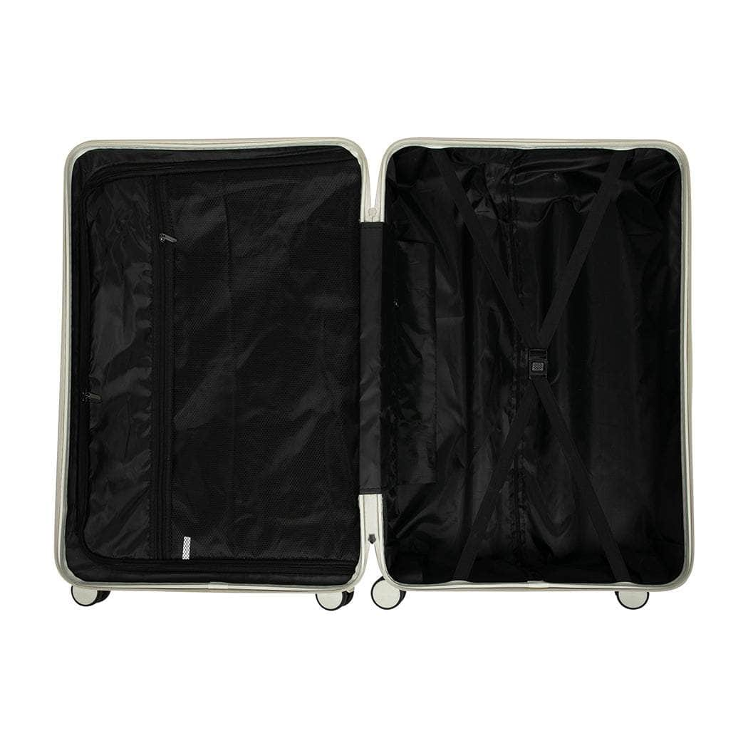 White/Black/Rose Gold Lightweight Travel Trolley Set (14"+20")