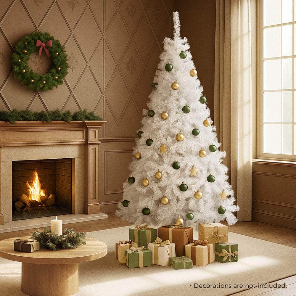 White Christmas Tree 1.8M 6FT 650 Tips Artificial Holiday Decoration