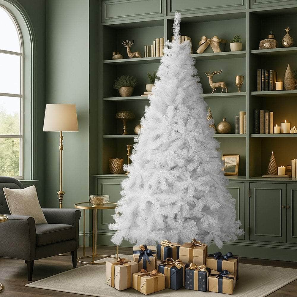 White Christmas Tree 1.8M 6FT 650 Tips Artificial Holiday Decoration
