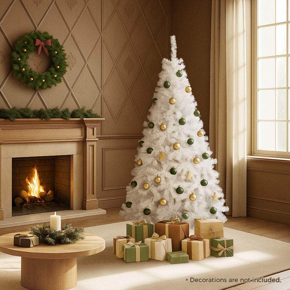 White Christmas Tree 1.8M 6FT 650 Tips Artificial Holiday Decoration