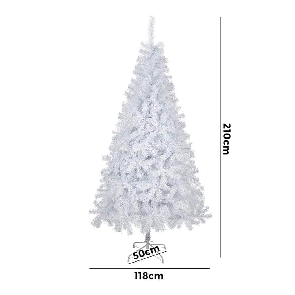White Christmas Tree 1.8M 6FT 650 Tips Artificial Holiday Decoration