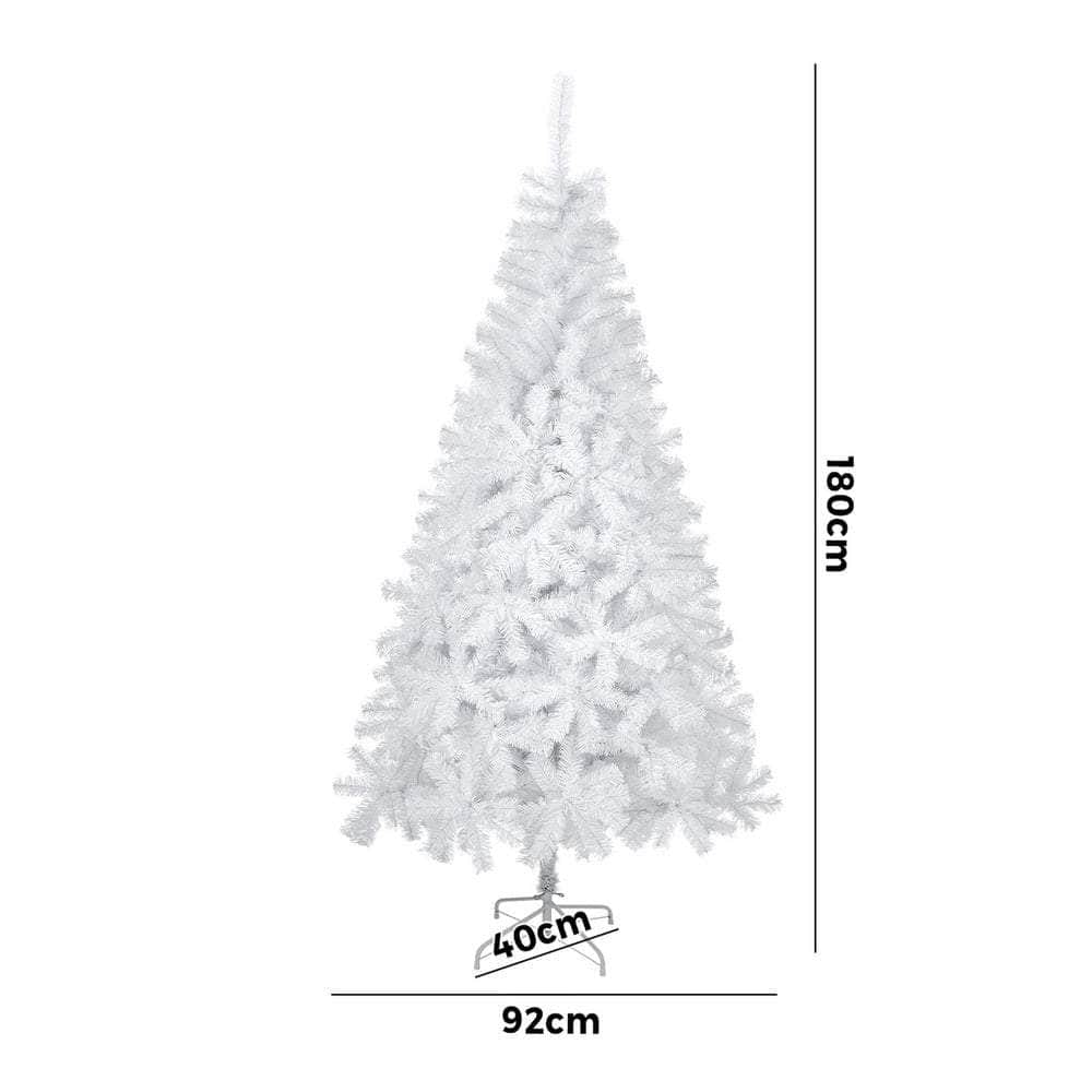 White Christmas Tree 1.8M 6FT 650 Tips Artificial Holiday Decoration
