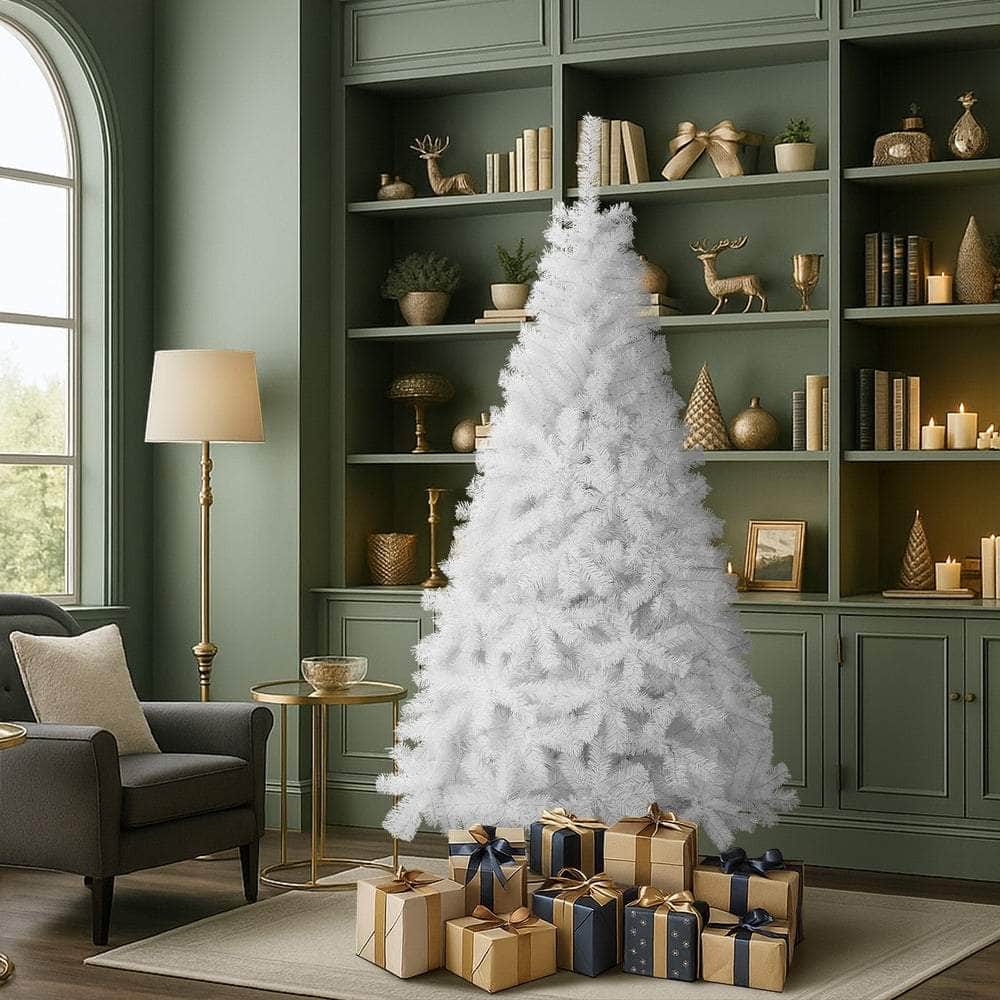 White Christmas Tree 1.8M 6FT 650 Tips Artificial Holiday Decoration