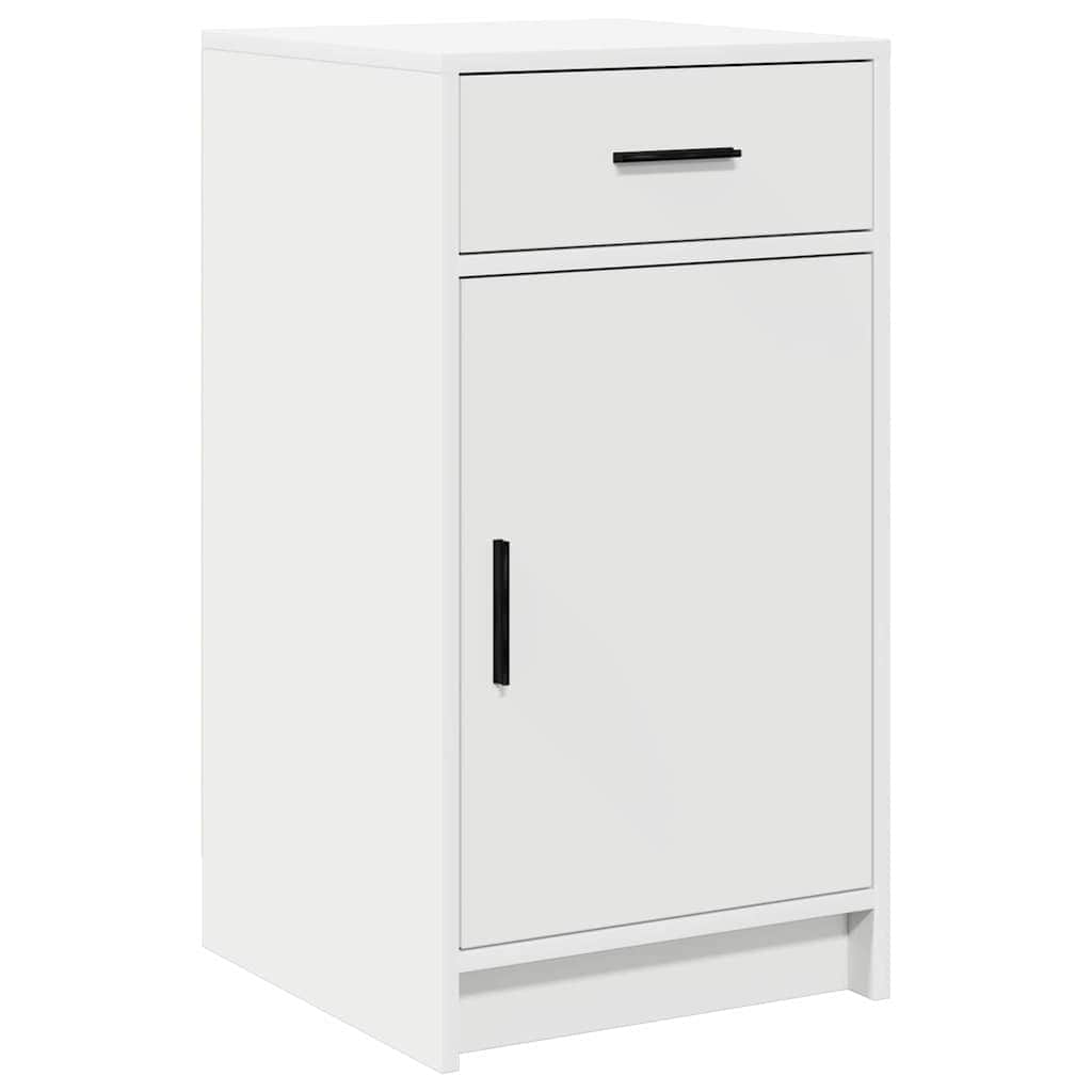 White Dressing Table Set 2 Piece LED Lights Drawer Engineered Wood Vanity Desk