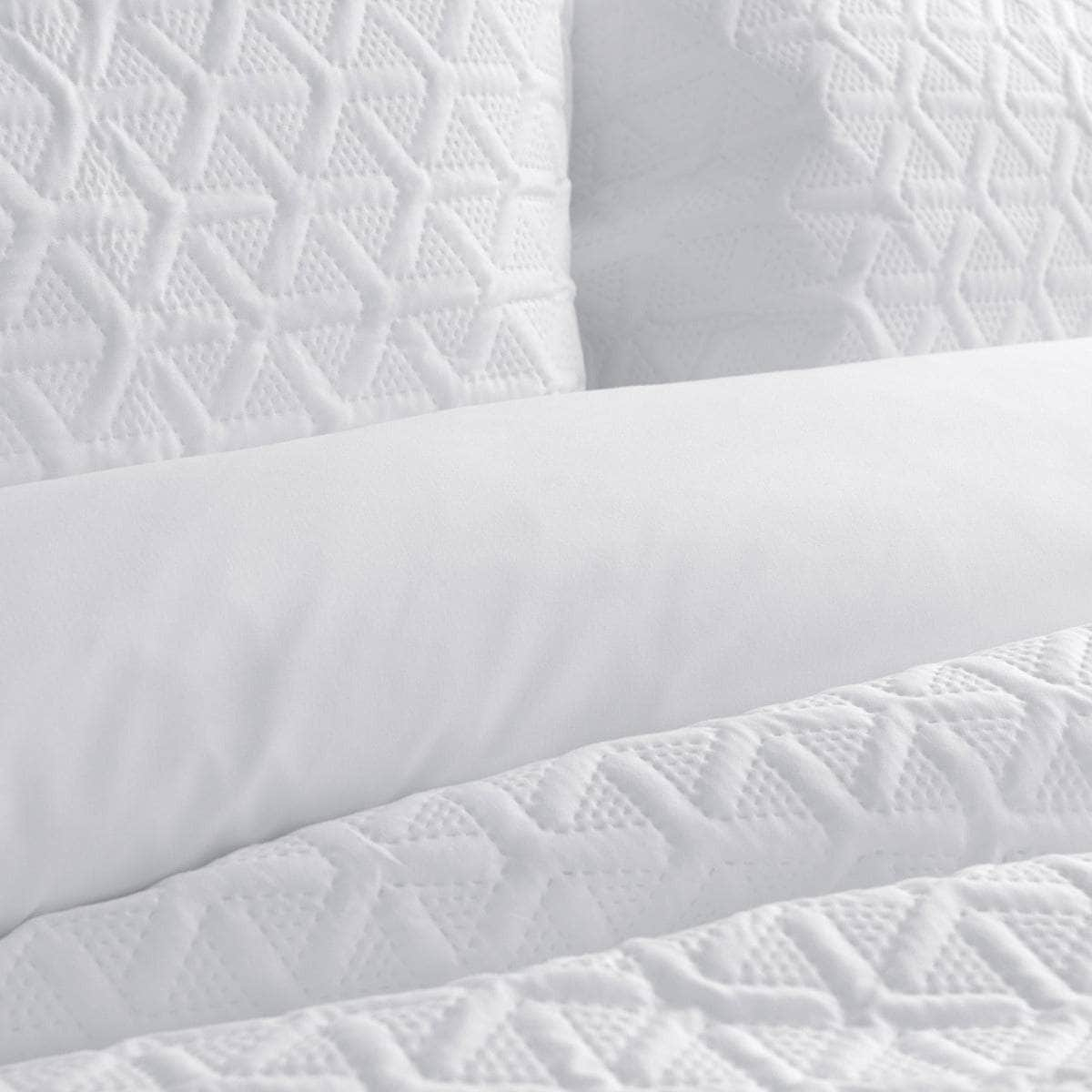 White Embossed Quilt Cover Set Double