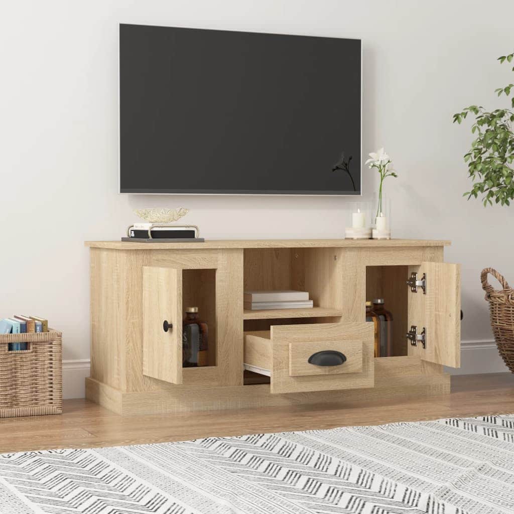 White Engineered Wood TV Cabinet for a Stylish Home
