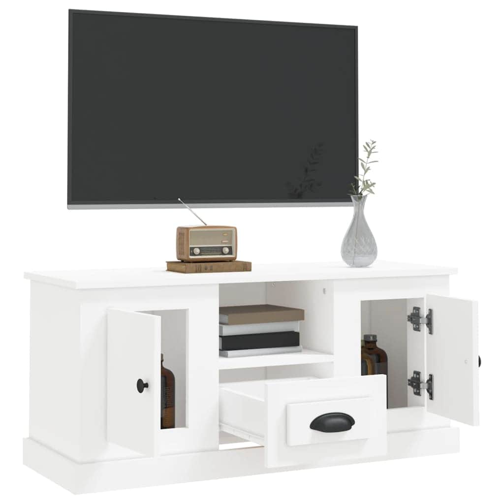 White Engineered Wood TV Cabinet for a Stylish Home