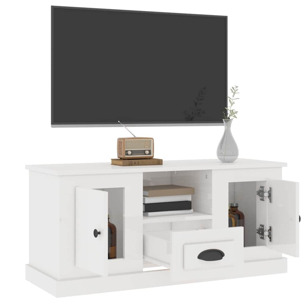 White Engineered Wood TV Cabinet for a Stylish Home
