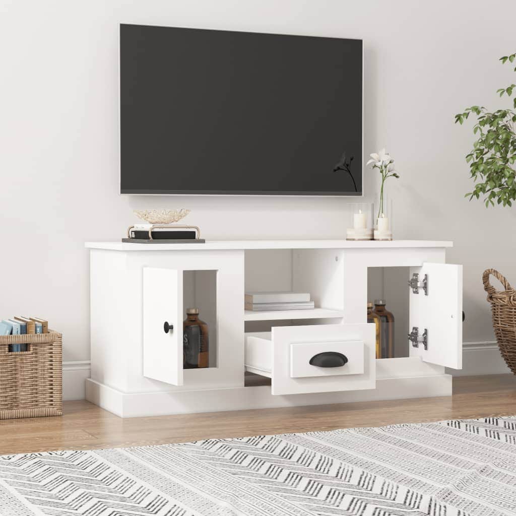 White Engineered Wood TV Cabinet for a Stylish Home