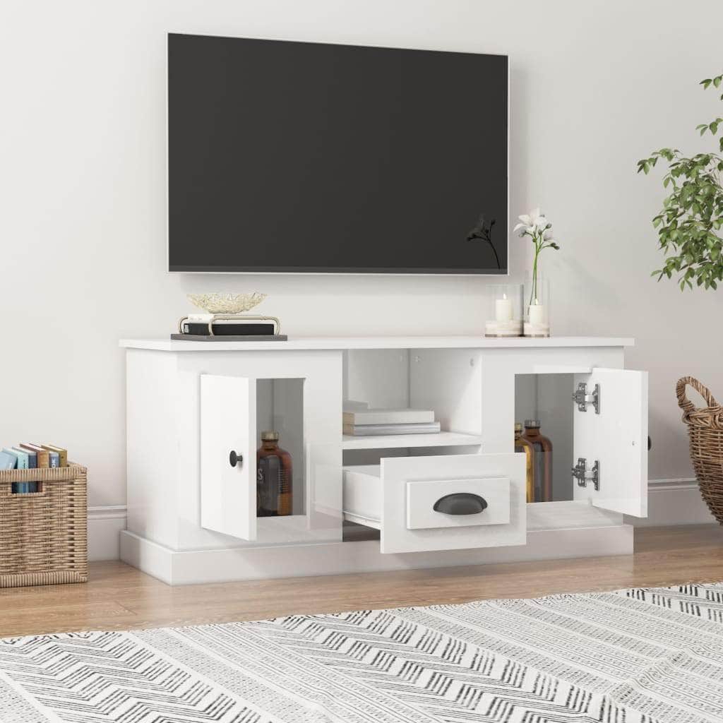 White Engineered Wood TV Cabinet for a Stylish Home