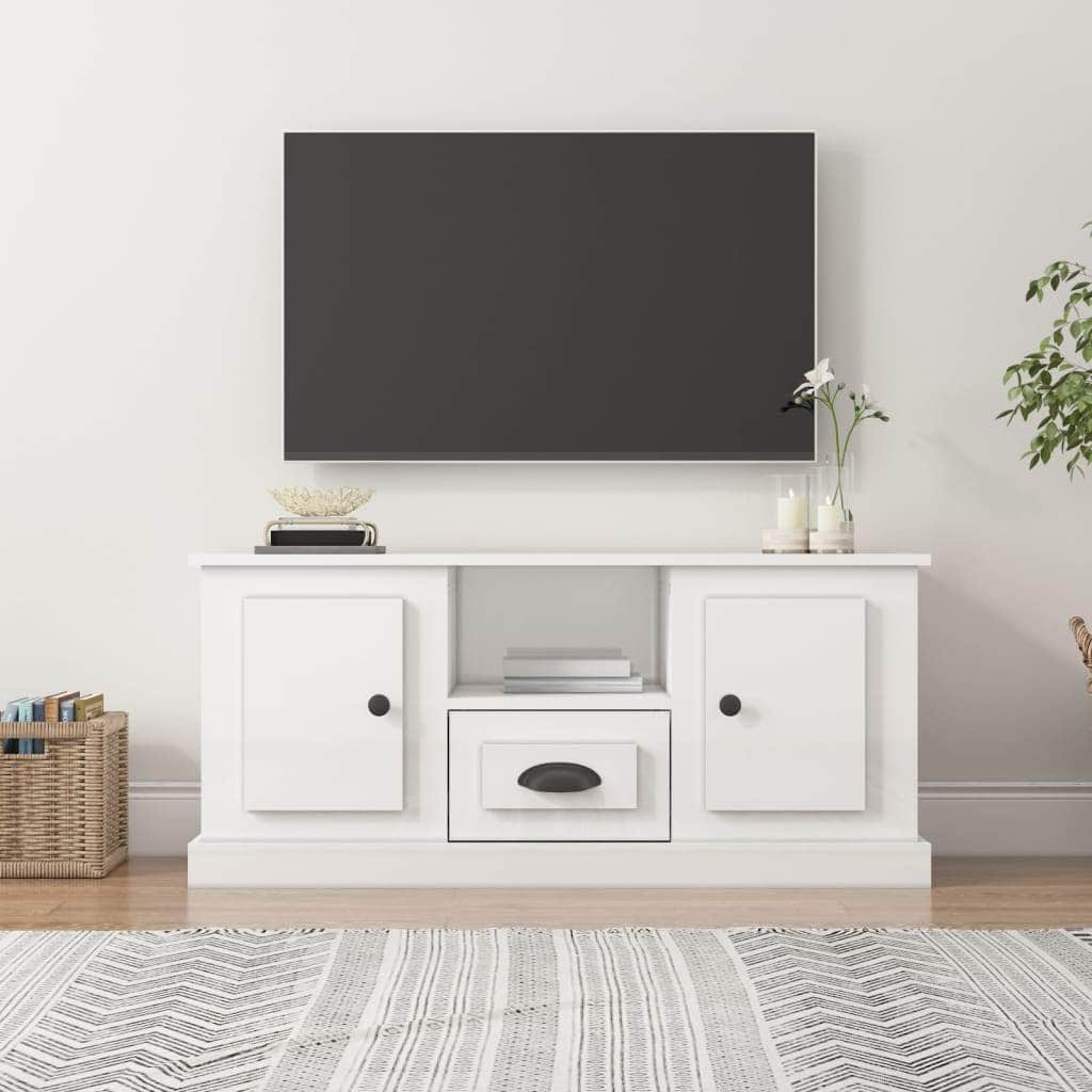 White Engineered Wood TV Cabinet for a Stylish Home