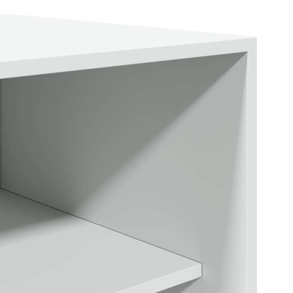 White Engineered Wood Wardrobe 2-Compartment Compact Storage Cabinet for Clothes