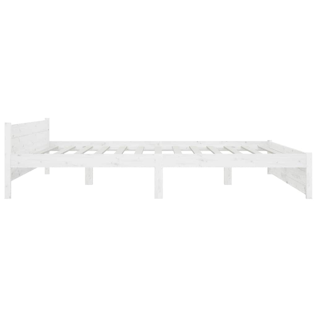 White King Bed Frame with Drawers Solid Pine Wood Storage Headboard