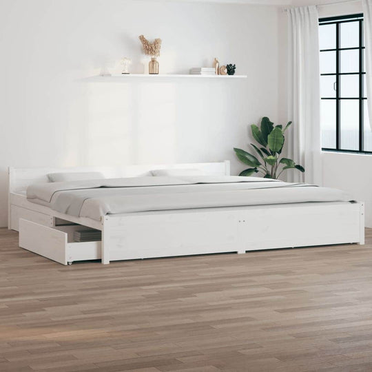 White Pine Storage King Bed Frame