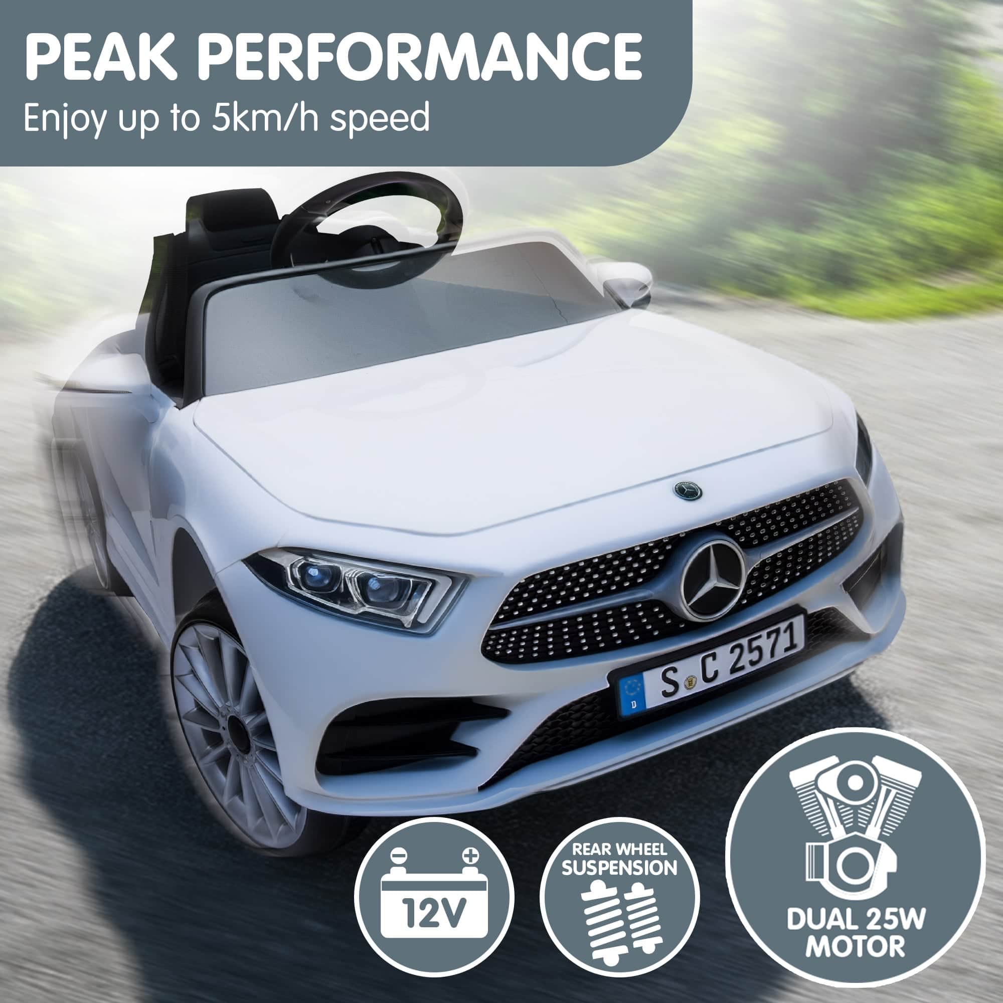 White Mercedes Benz CLS 350 Kids Electric Ride-On Car with Remote