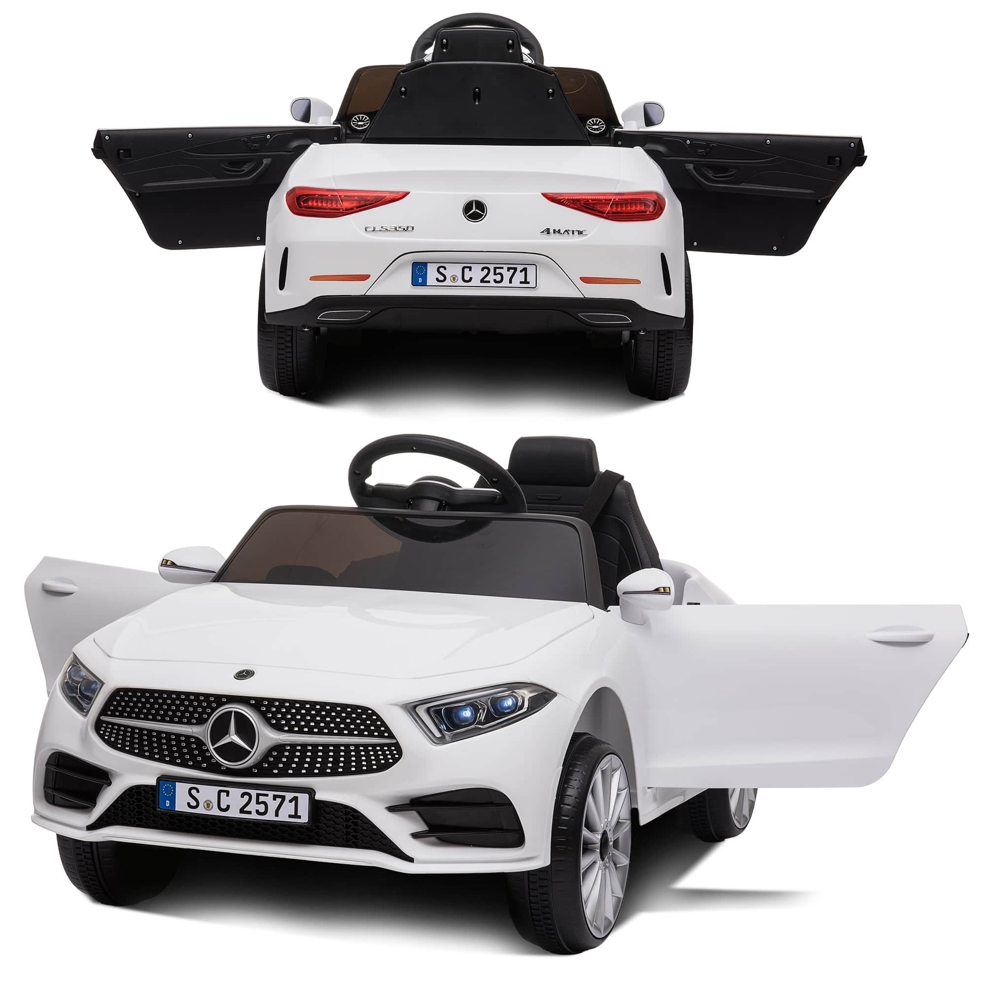 White Mercedes Benz CLS 350 Kids Electric Ride-On Car with Remote