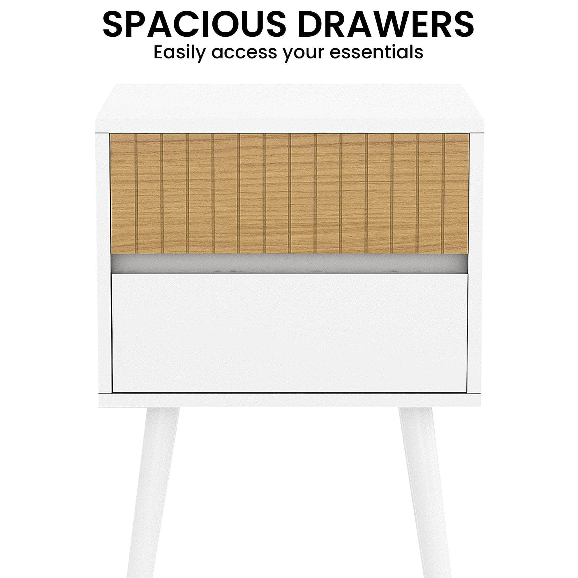 White Nightstand Versatile Bedside Table