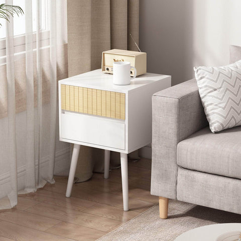 White Nightstand Versatile Bedside Table