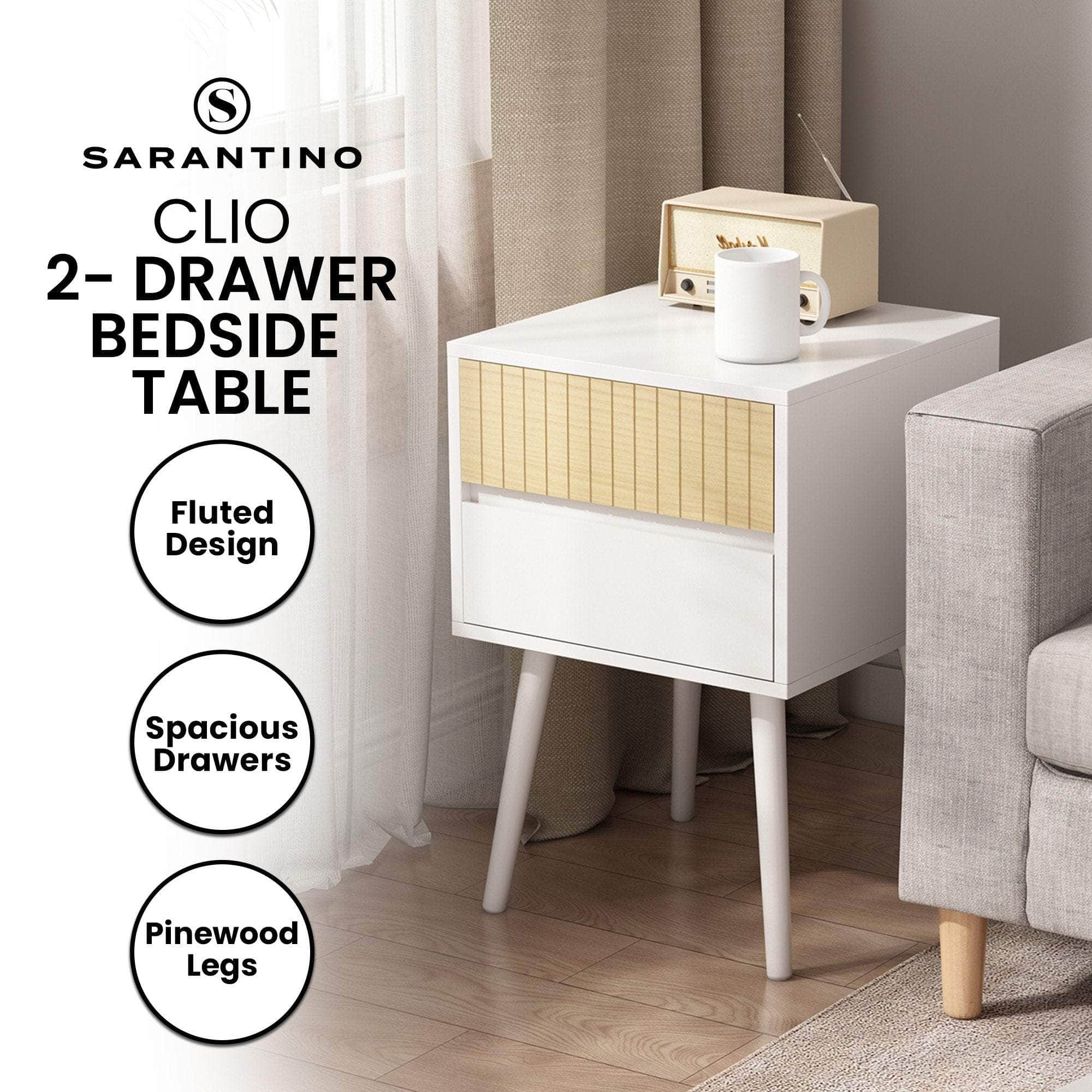 White Nightstand Versatile Bedside Table