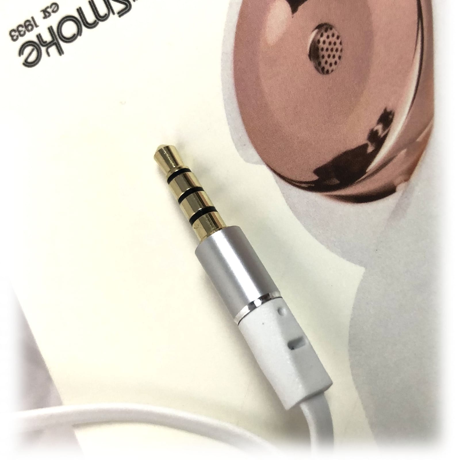 White Rose Gold Holysmoke Motif On Ear Foldable Headphones with Electronics