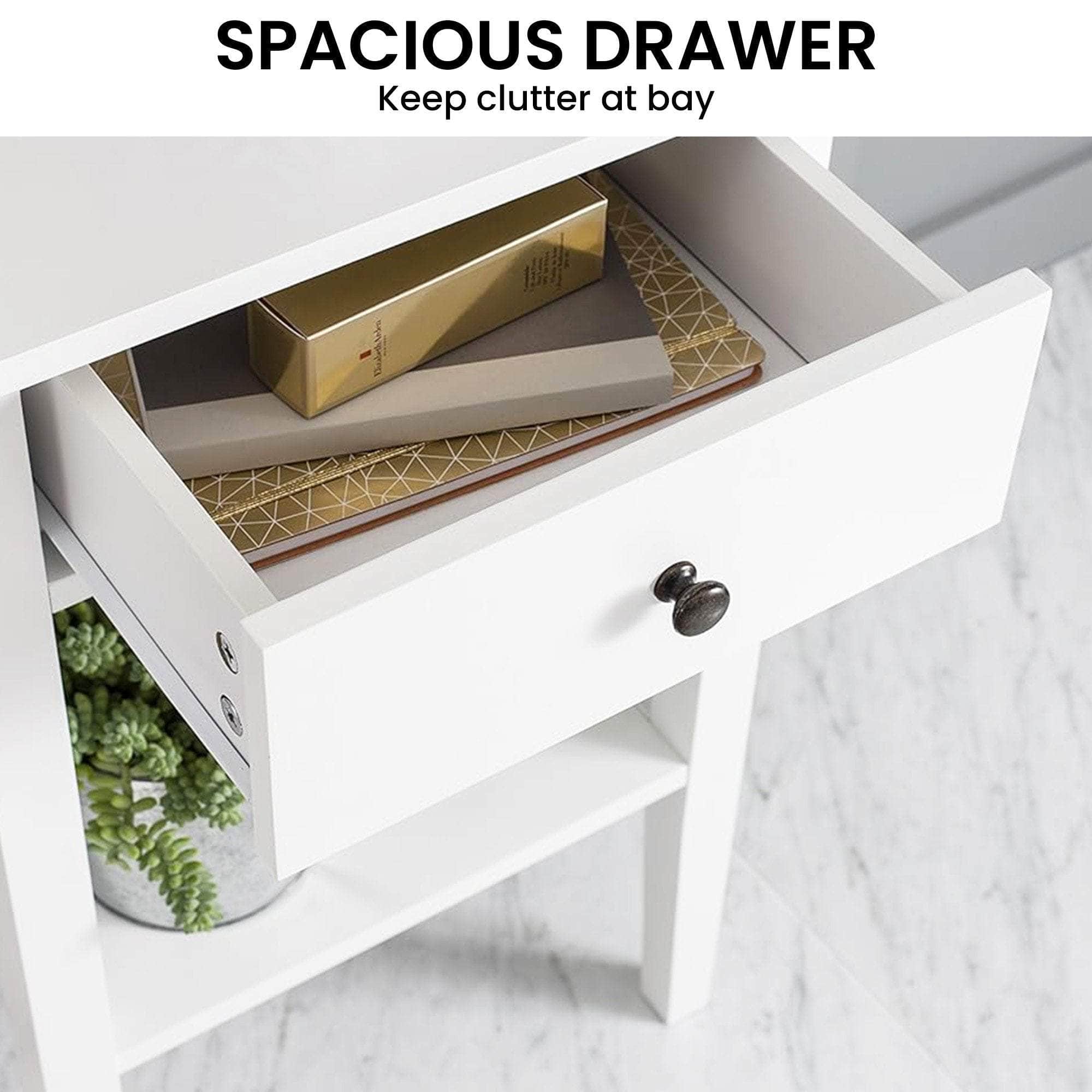 White Rue Nightstand