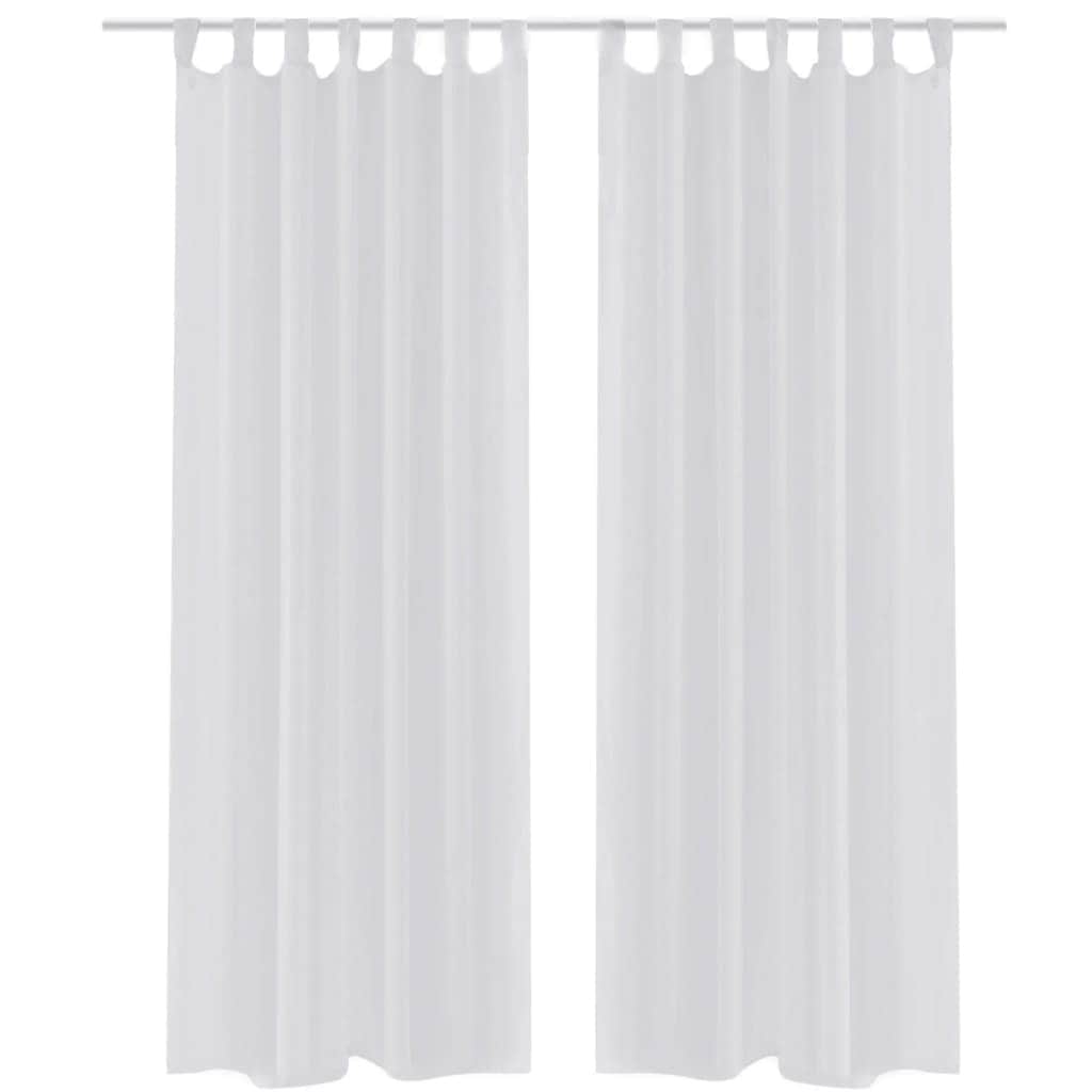 White Sheer Curtain,2 pcs