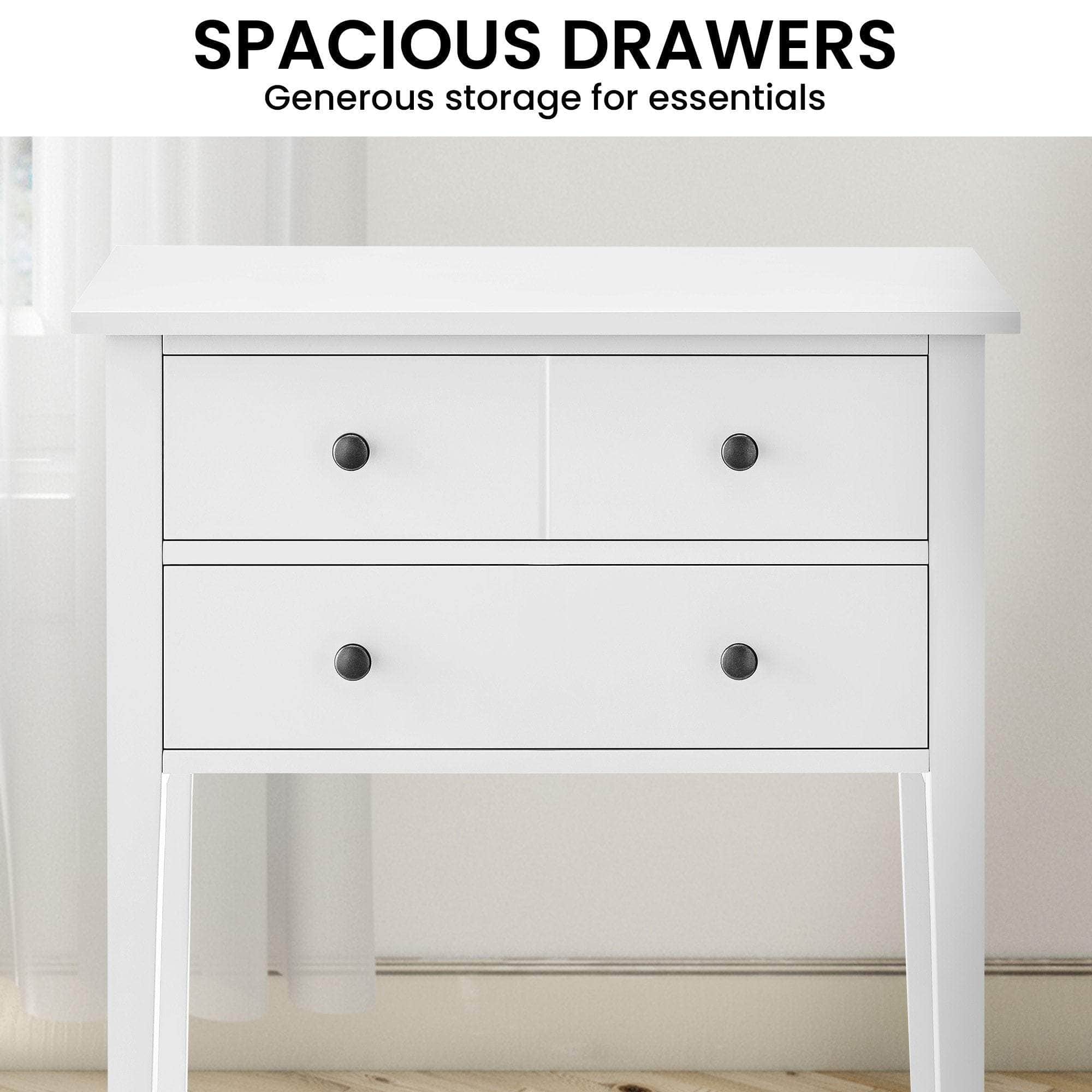 White Sven Nightstand Sleek Bedside Table