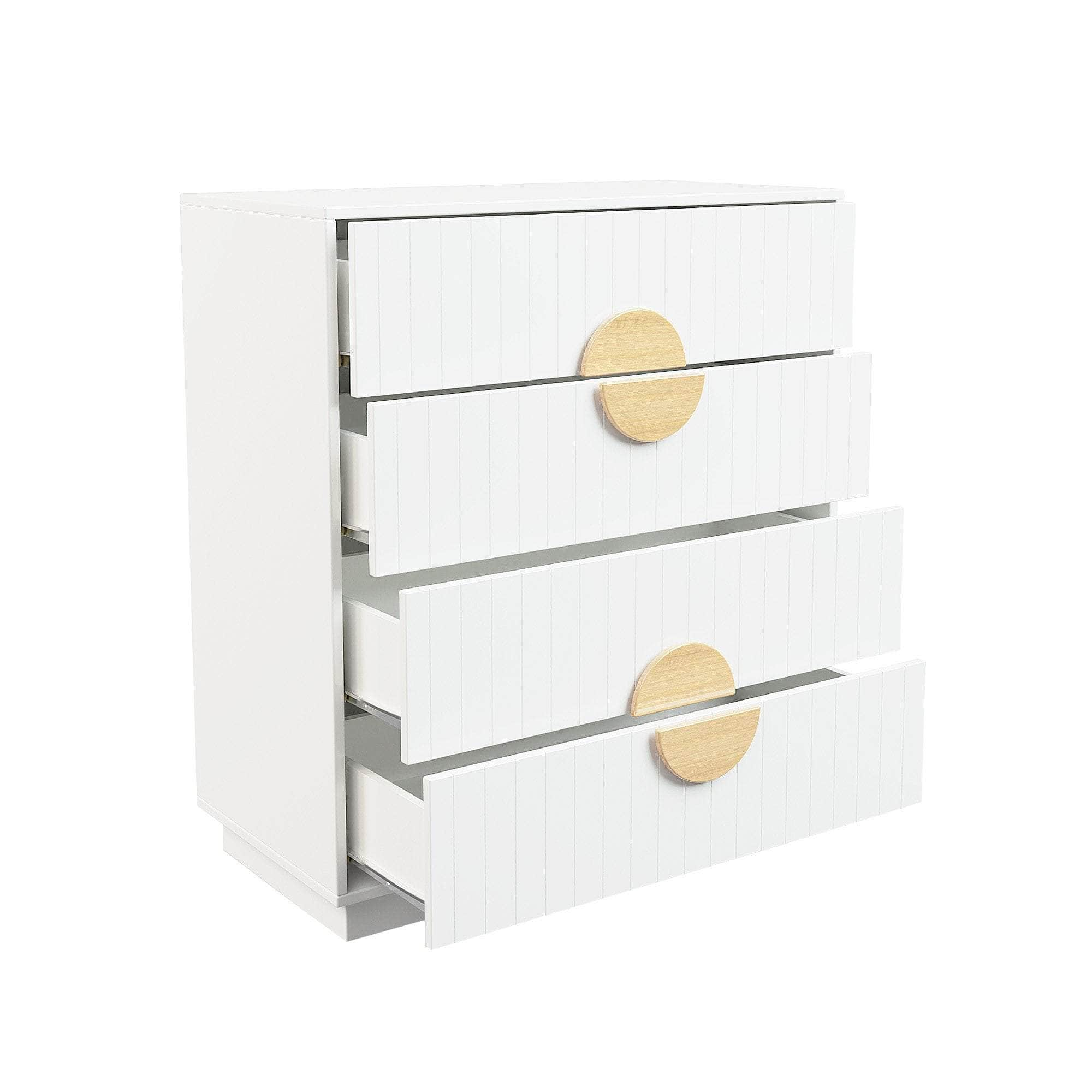 White Tallboy Drawer Chest