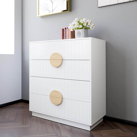 White Tallboy Drawer Chest