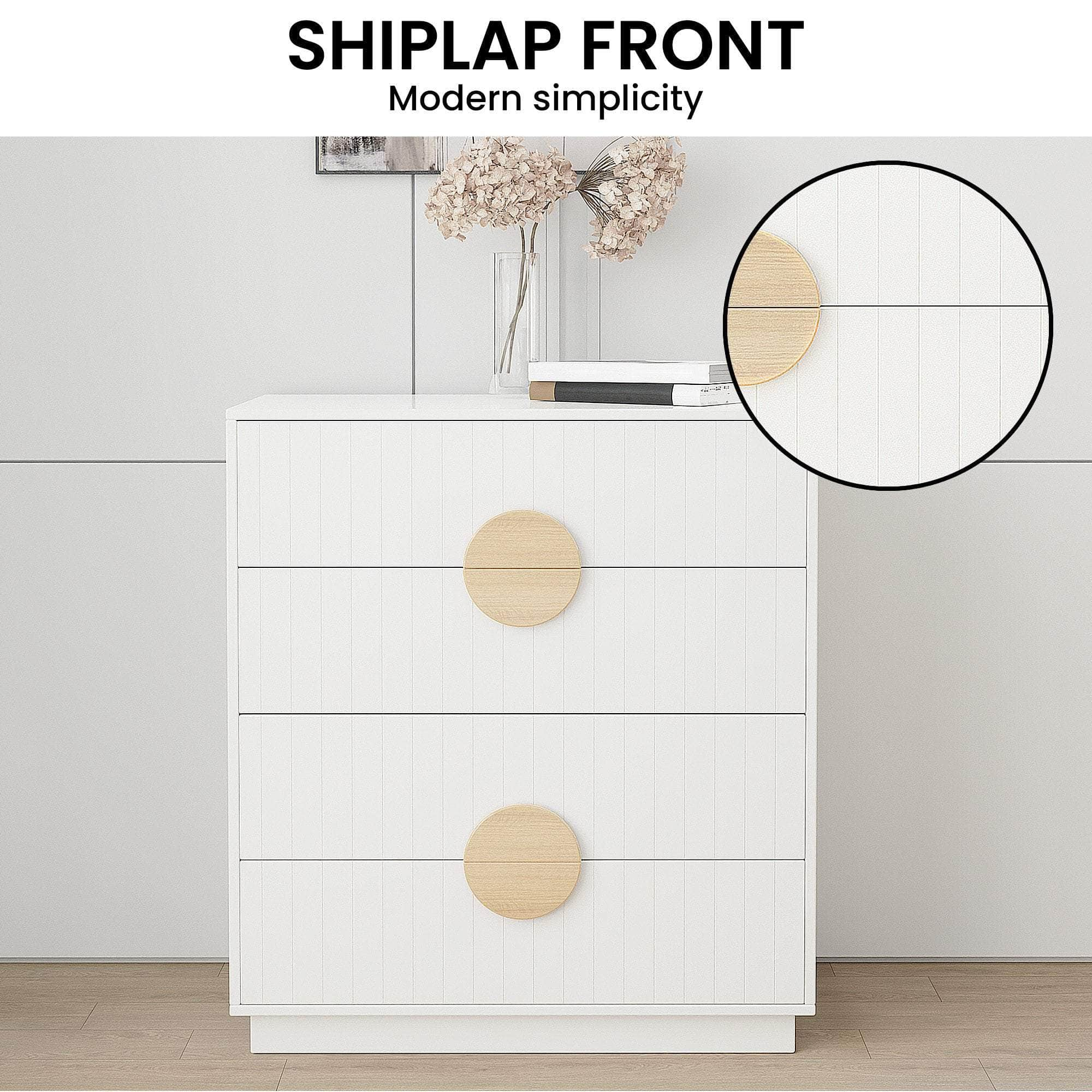 White Tallboy Drawer Chest