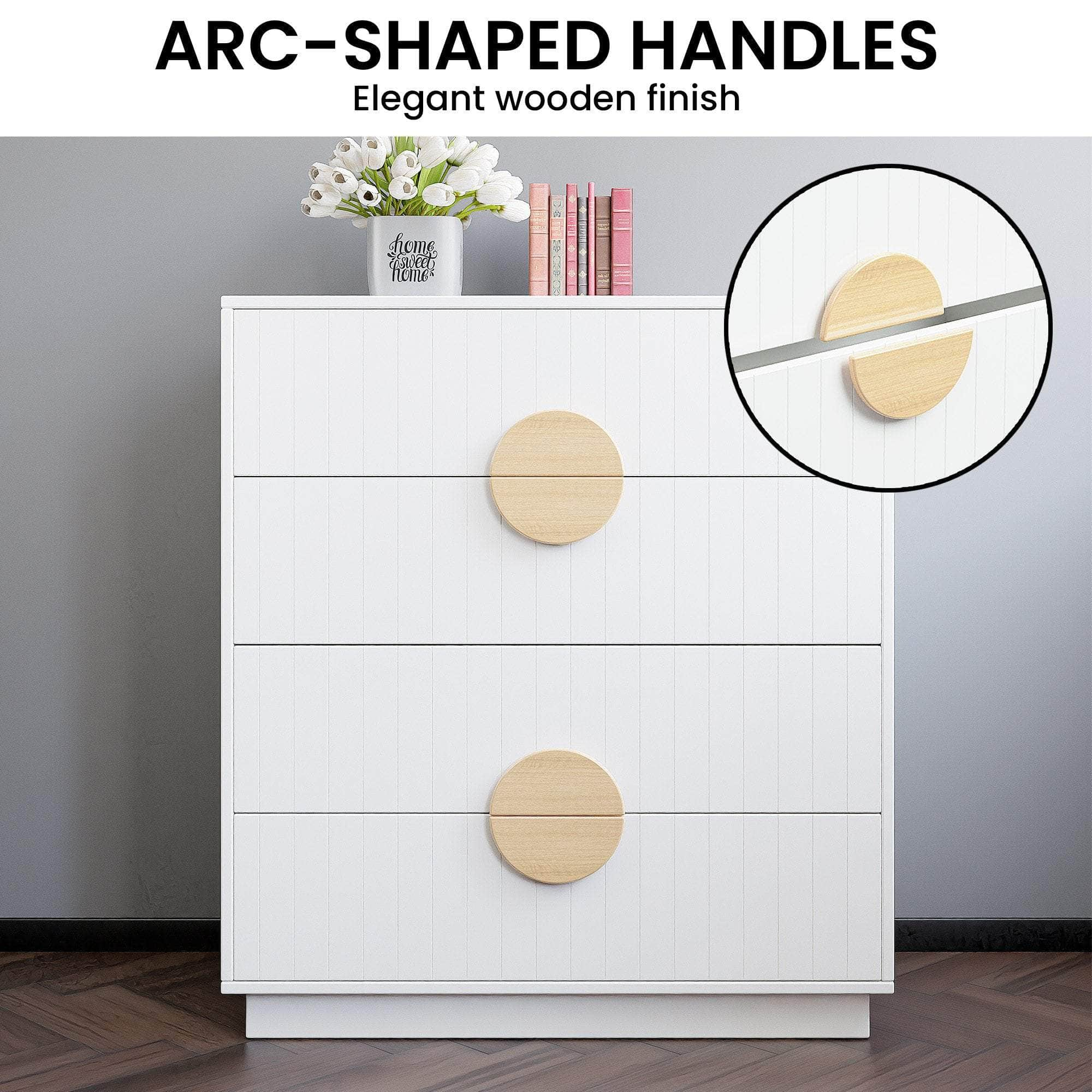 White Tallboy Drawer Chest