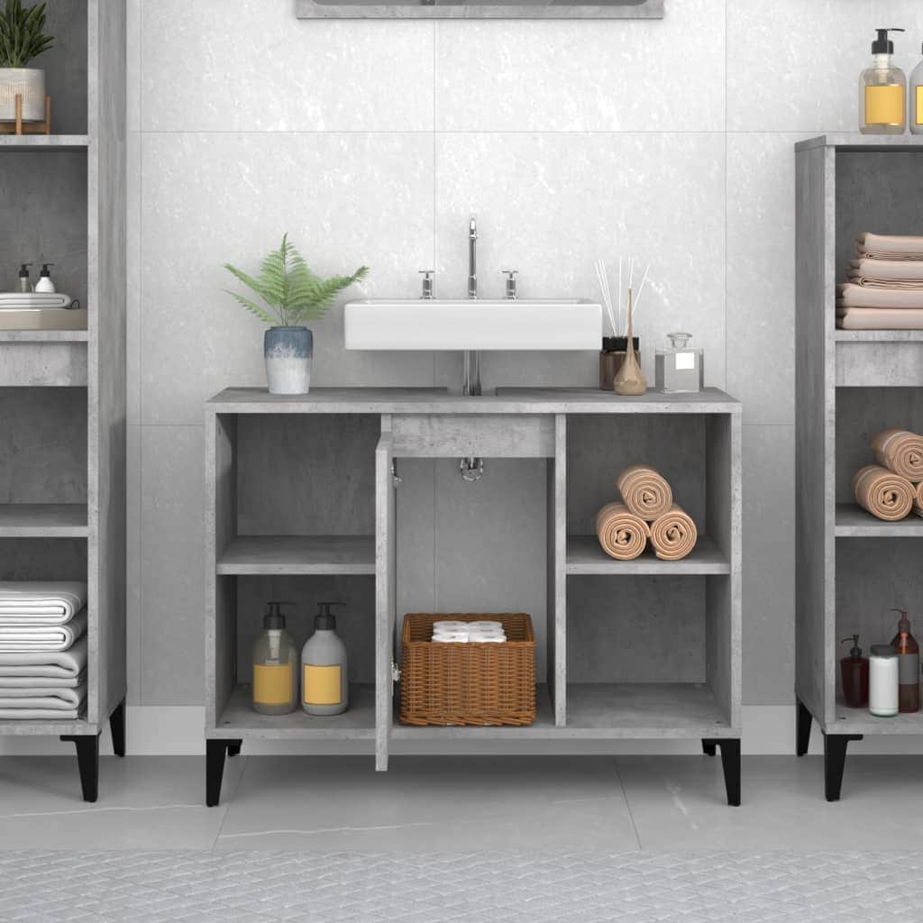 White Tinted Engineered Wooden Basin Organizer