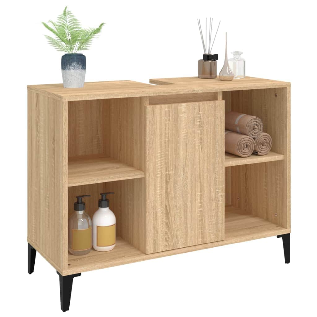 White Tinted Engineered Wooden Basin Organizer