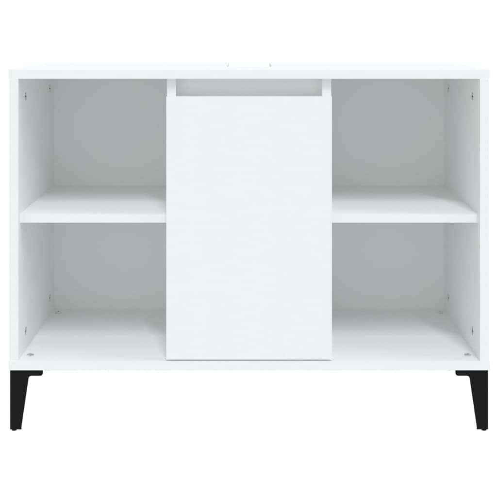 White Tinted Engineered Wooden Basin Organizer