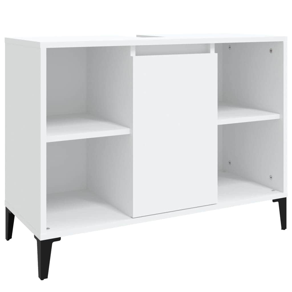 White Tinted Engineered Wooden Basin Organizer
