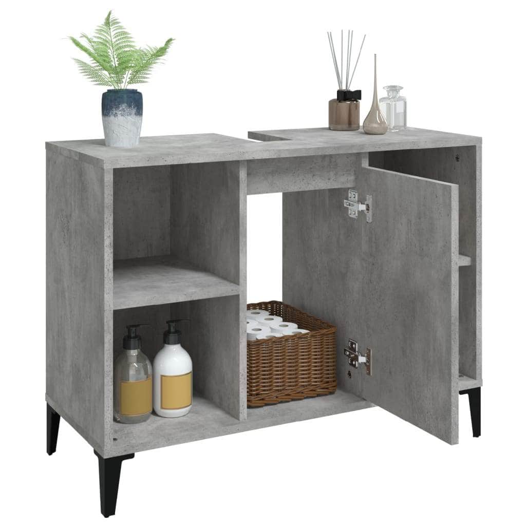 White Tinted Engineered Wooden Basin Organizer