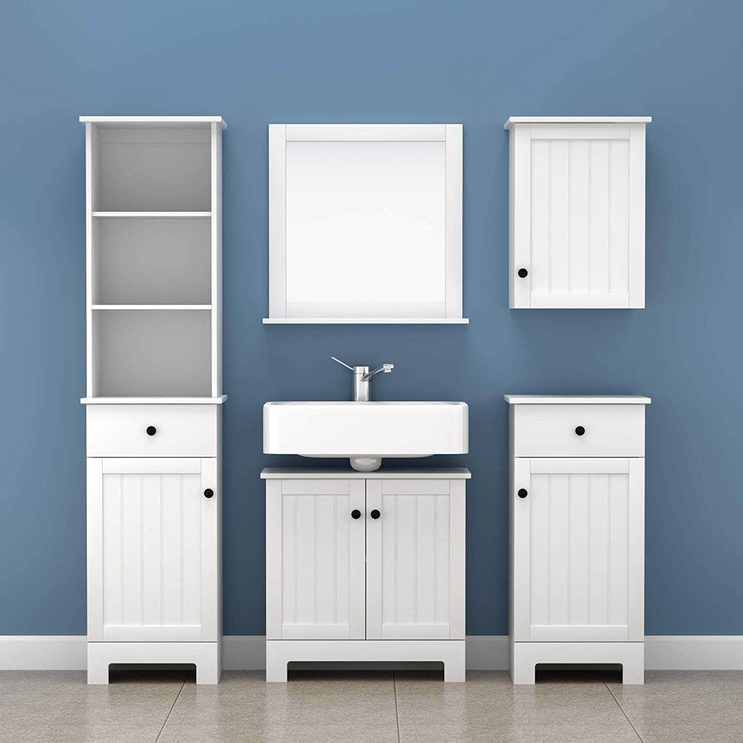 White Wall Cabinet with Door 40x52cm