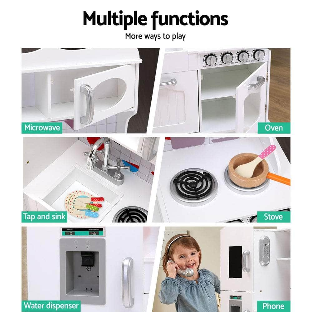 White Wooden Kitchen Sets for Pretend Play Cooking