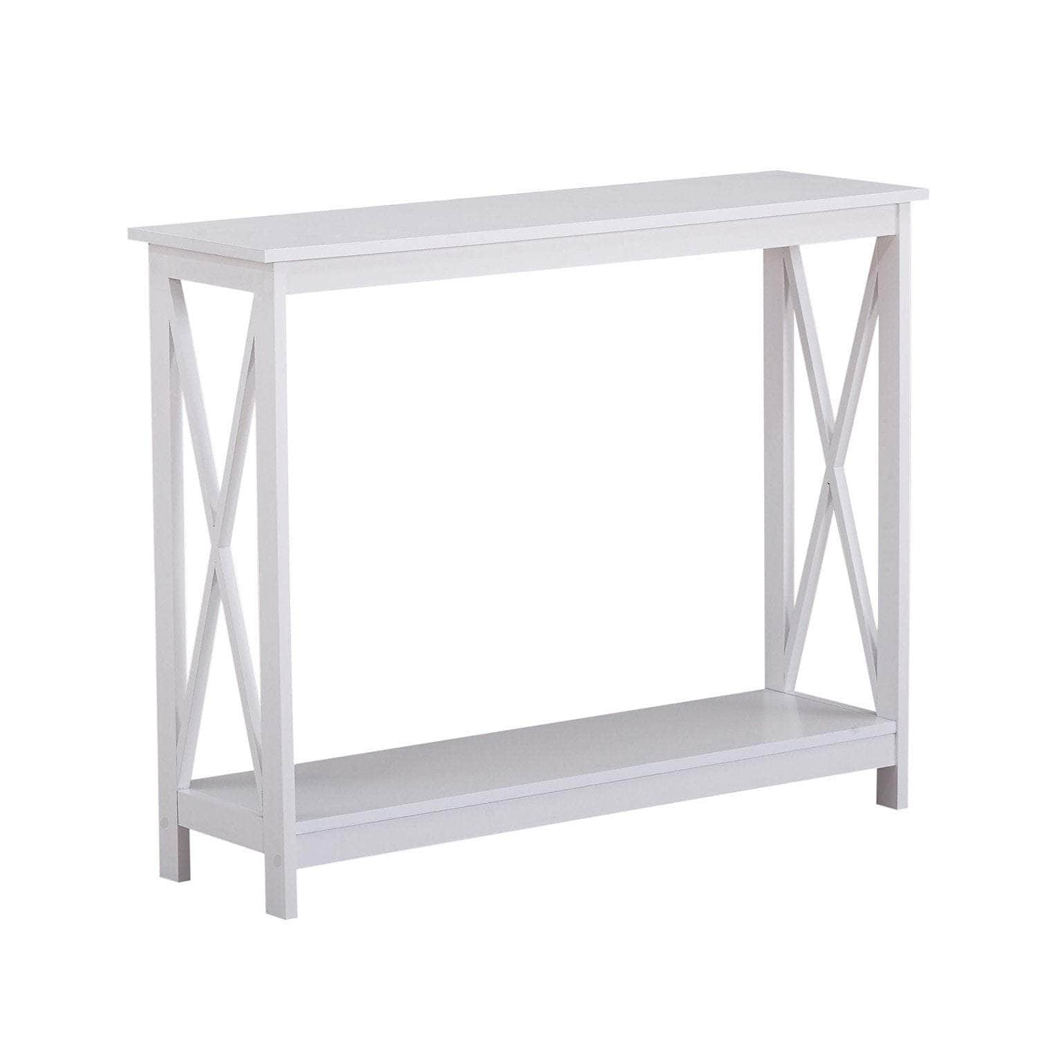 White X-Frame Console Table for Modern Elegance