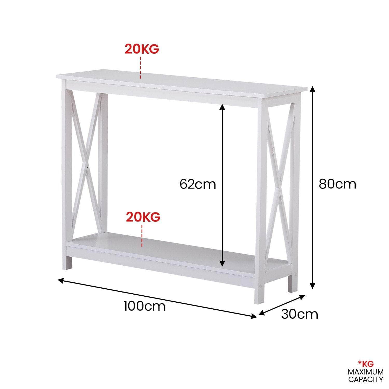 White X-Frame Console Table for Modern Elegance