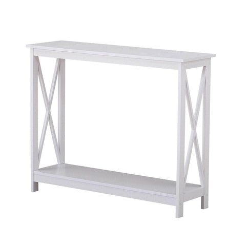 White X-Frame Console Table for Modern Elegance